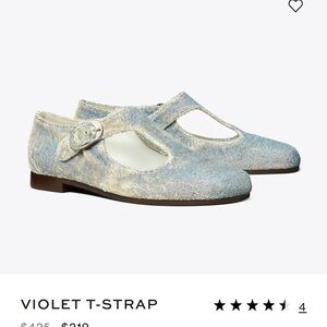 Tory Burch Blue T-Strap Flats